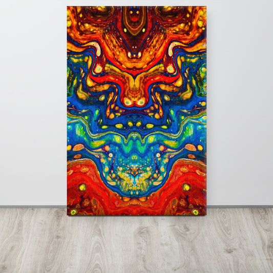 NightOwl Studio Abstract Wall Art, Color Dragon, Boho Living Room, Bedroom, Office, and Home Decor, Premium Canvas with Wooden Frame, Acrylic Painting Reproduction, 24” x 36”