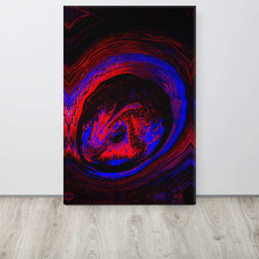 NightOwl Studio Abstract Wall Art, RedVortex, Boho Living Room, Bedroom, Office, and Home Decor, Premium Canvas with Wooden Frame, Acrylic Painting Reproduction, 24” x 36”