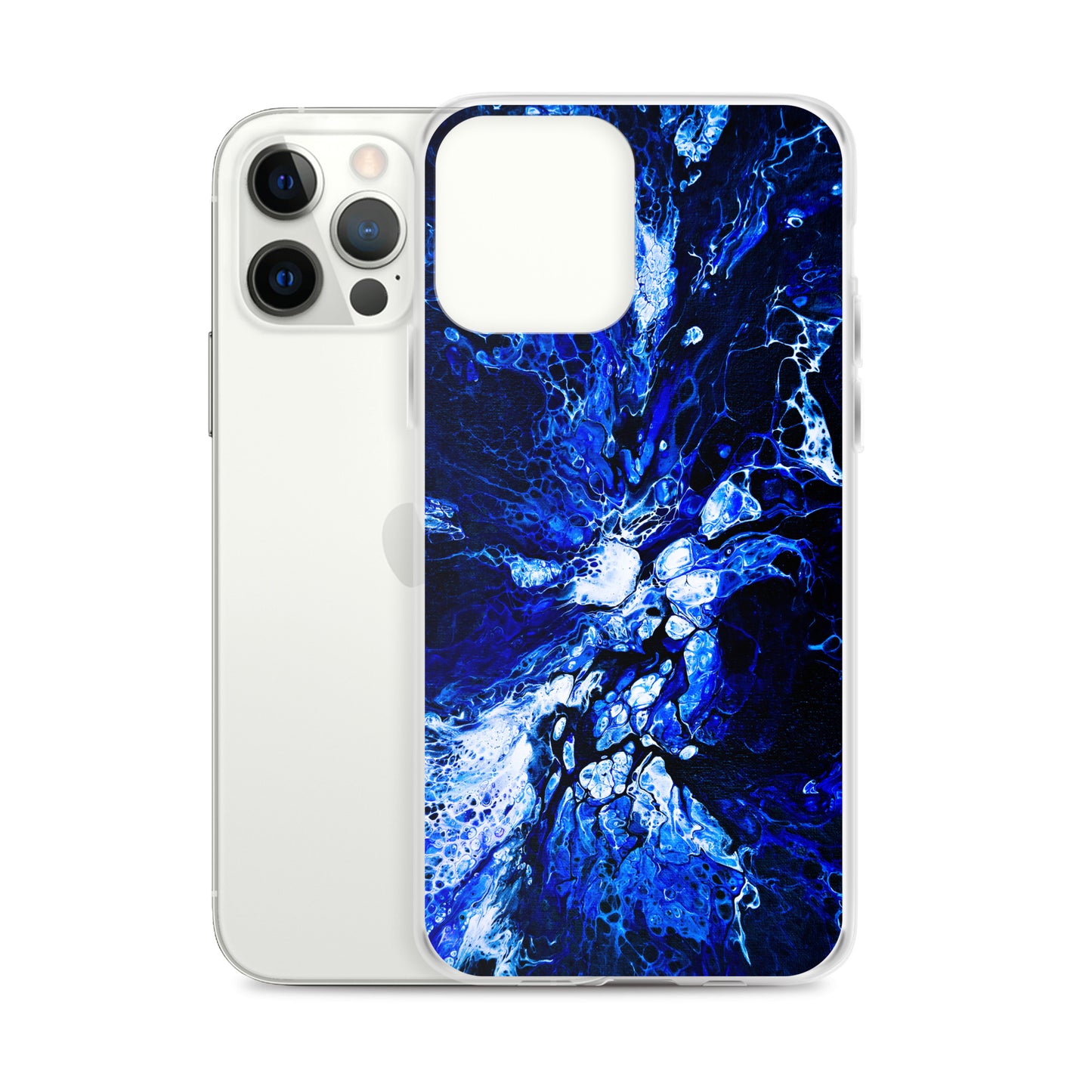 NightOwl Studio Custom Phone Case Compatible with iPhone, Ultra Slim Cover with Heavy Duty Scratch Resistant Shockproof Protection, Blue Burst