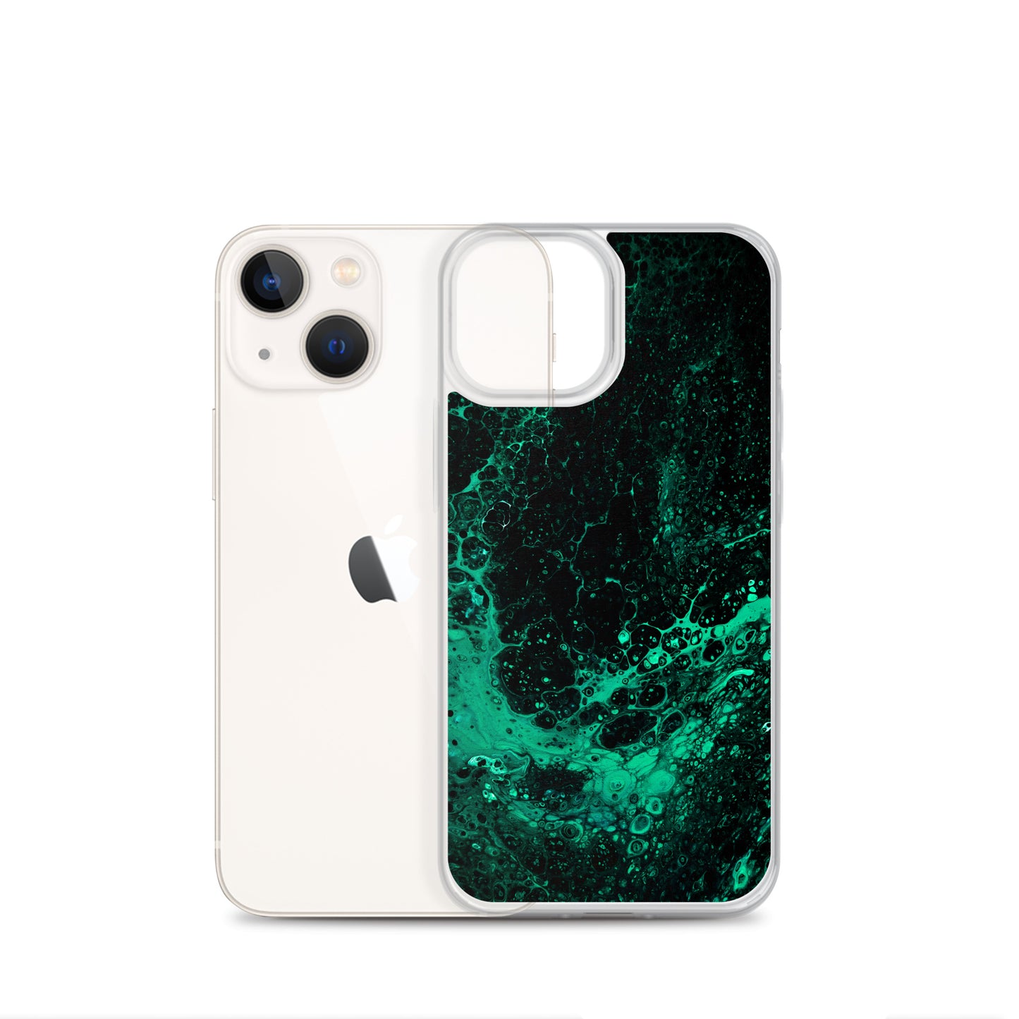 NightOwl Studio Custom Phone Case Compatible with iPhone, Ultra Slim Cover with Heavy Duty Scratch Resistant Shockproof Protection, Green Tide