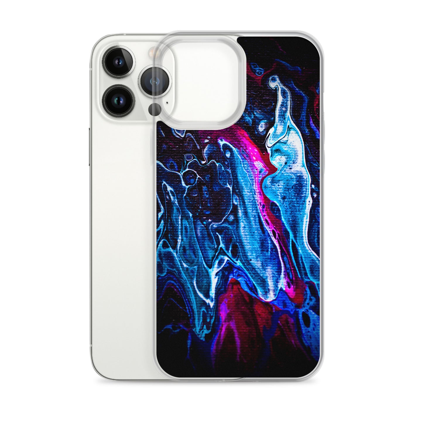 NightOwl Studio Custom Phone Case Compatible with iPhone, Ultra Slim Cover with Heavy Duty Scratch Resistant Protection, Blue Liquid