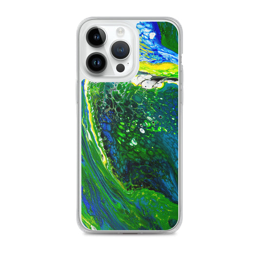 NightOwl Studio Custom Phone Case Compatible with iPhone, Ultra Slim Cover with Heavy Duty Scratch Resistant Shockproof Protection, Green Stream