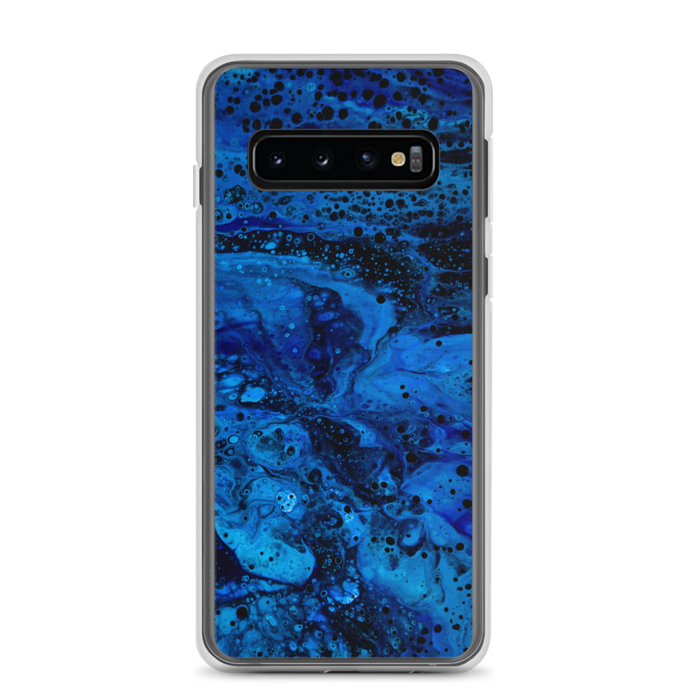 NightOwl Studio Custom Phone Case Compatible with Samsung Galaxy, Slim Cover for Wireless Charging, Drop and Scratch Resistant, Blue Abyss