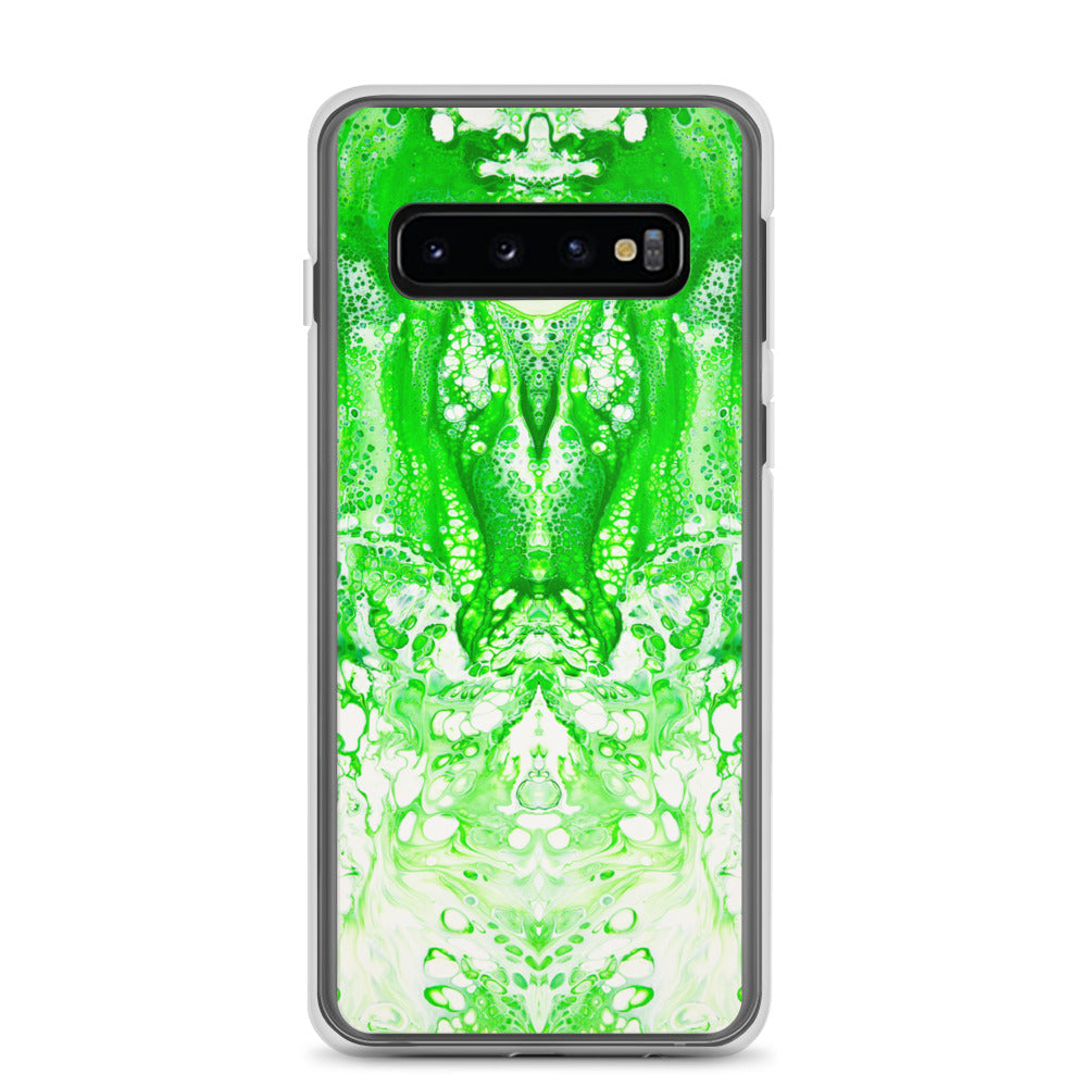 NightOwl Studio Custom Phone Case Compatible with Samsung Galaxy, Slim Cover for Wireless Charging, Drop and Scratch Resistant, Lime Time