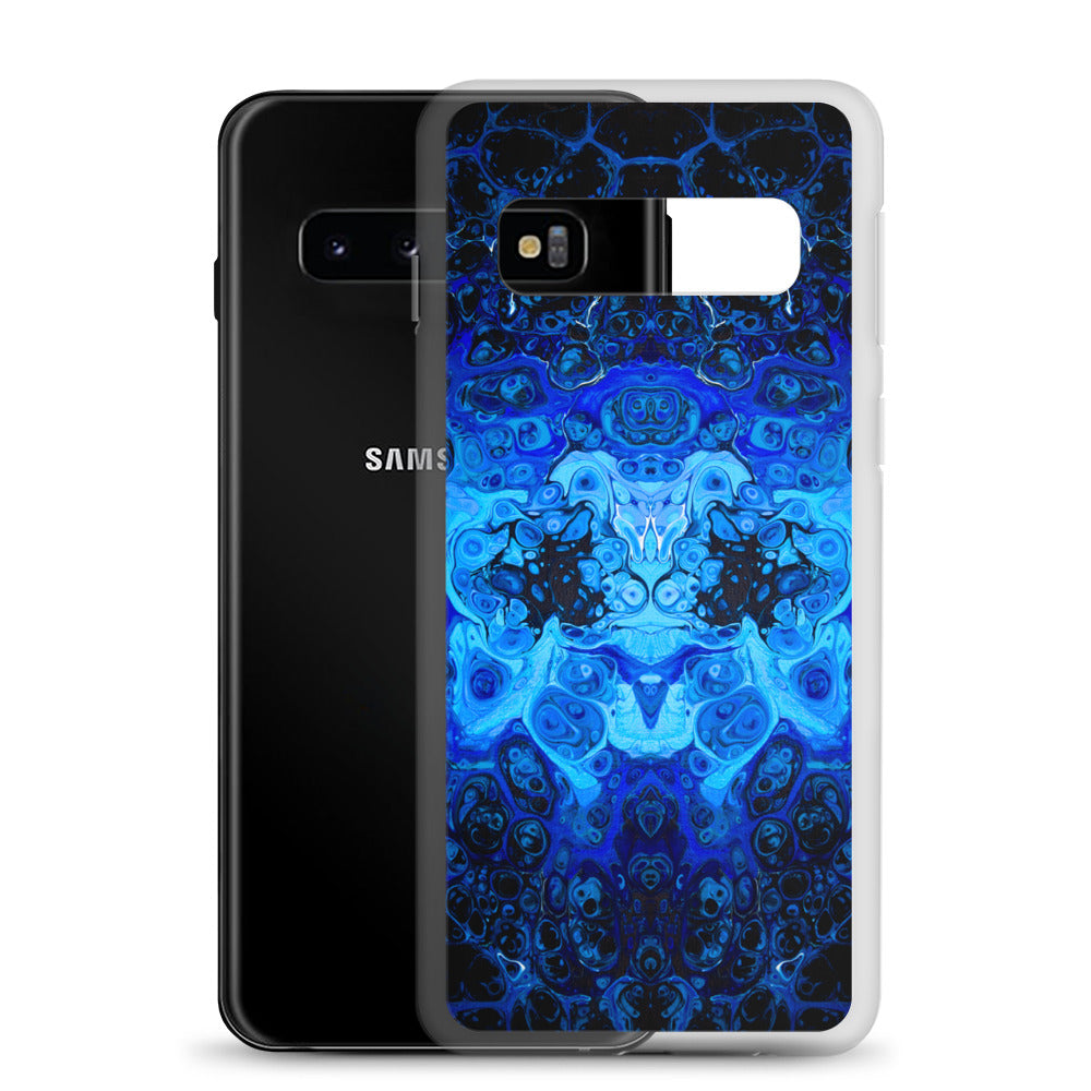 NightOwl Studio Custom Phone Case Compatible with Samsung Galaxy, Slim Cover for Wireless Charging, Drop and Scratch Resistant, Blue Bliss