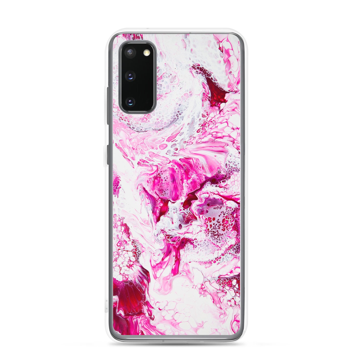 NightOwl Studio Custom Phone Case Compatible with Samsung Galaxy, Slim Cover for Wireless Charging, Drop and Scratch Resistant, Pink Distortion