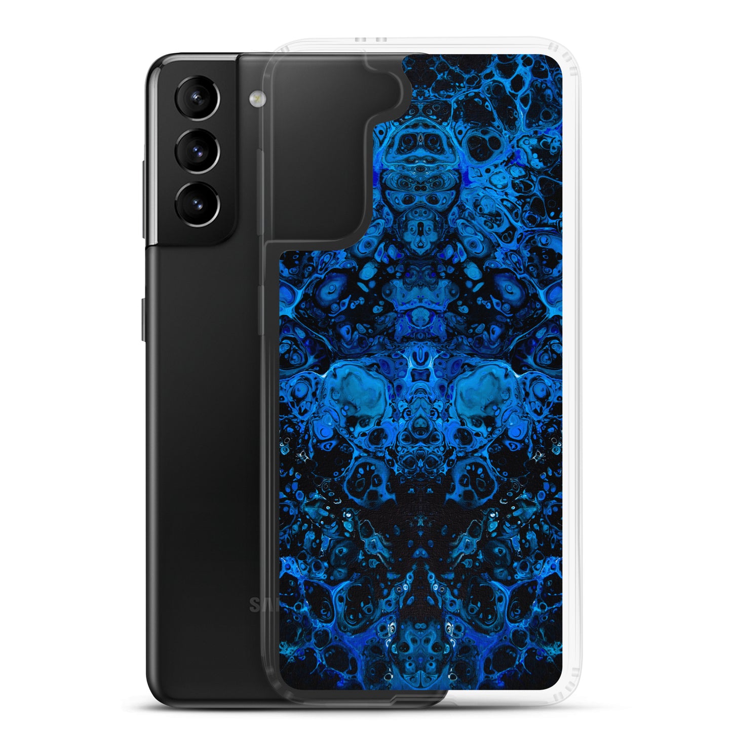 NightOwl Studio Custom Phone Case Compatible with Samsung Galaxy, Slim Cover for Wireless Charging, Drop and Scratch Resistant, Azul