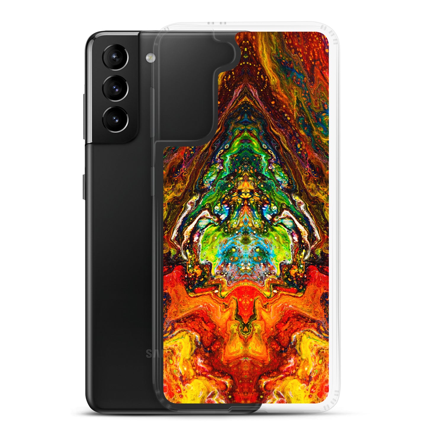 NightOwl Studio Custom Phone Case Compatible with Samsung Galaxy, Slim Cover for Wireless Charging, Drop and Scratch Resistant, Psychedelic Something