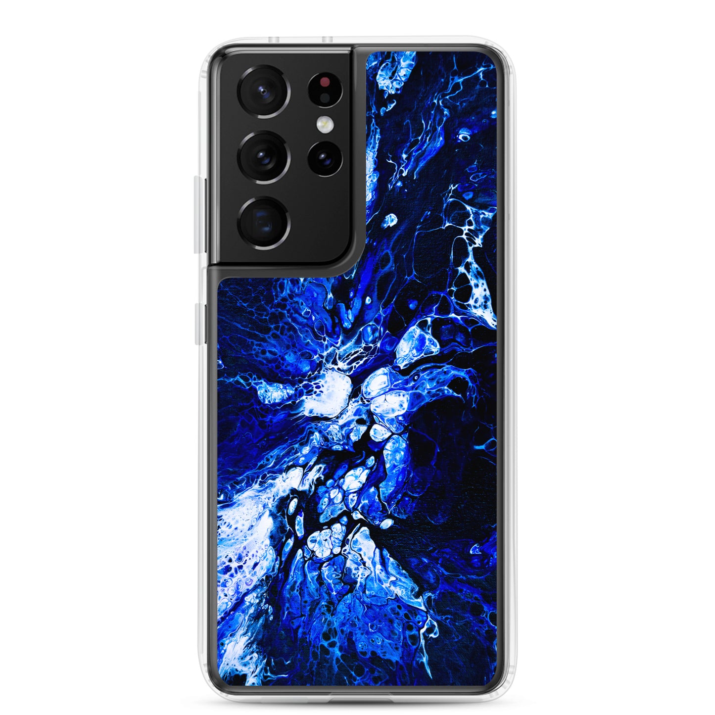NightOwl Studio Custom Phone Case Compatible with Samsung Galaxy, Slim Cover for Wireless Charging, Drop and Scratch Resistant, Blue Burst