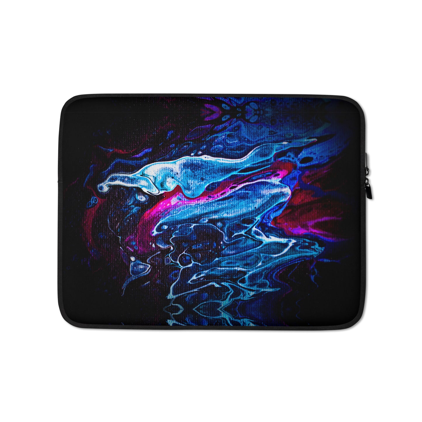 NightOwl Studio Padded Laptop Sleeve with Faux Fur Lining, 13 and 15 Inch Covers for Portable Computers and Large Tablets, Slim and Portable Neoprene for Work, Travel, or Gaming, Blue Liquid