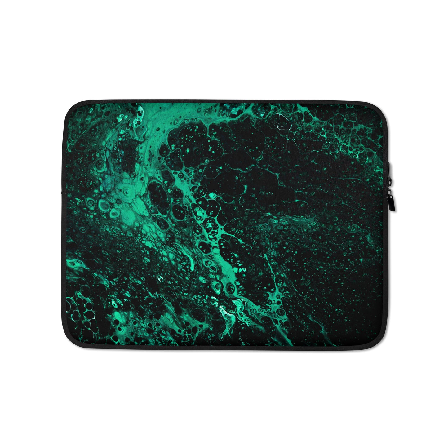 NightOwl Studio Padded Laptop Sleeve with Faux Fur Lining, 13 and 15 Inch Covers for Portable Computers and Large Tablets, Slim and Portable Neoprene for Work, Travel, or Gaming, Green Tide