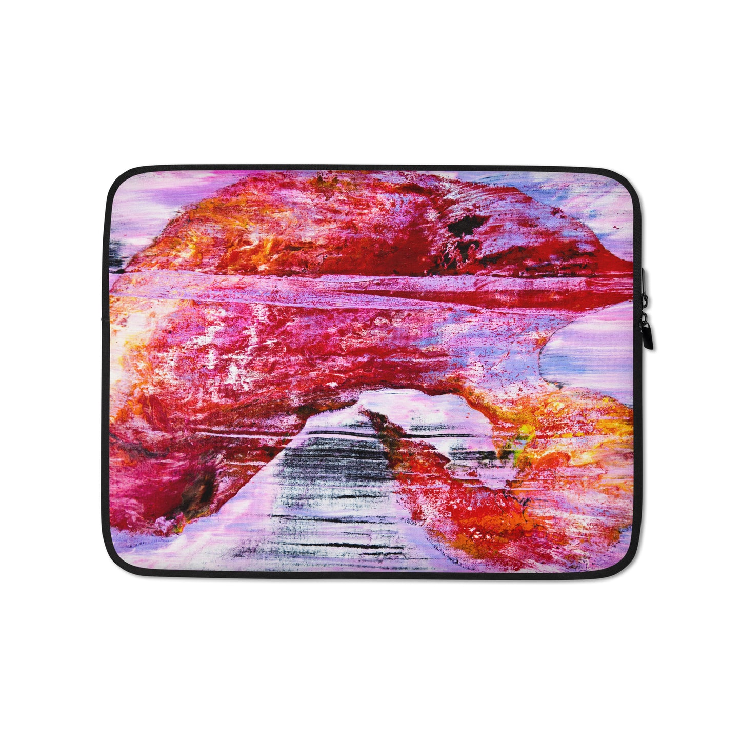 NightOwl Studio Padded Laptop Sleeve with Faux Fur Lining, 13 and 15 Inch Covers for Portable Computers and Large Tablets, Slim and Portable Neoprene for Work, Travel, or Gaming, Pink Rain