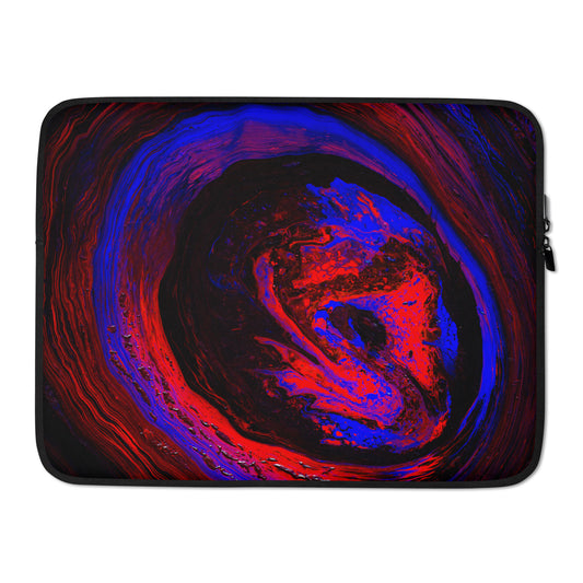 NightOwl Studio Padded Laptop Sleeve with Faux Fur Lining, 13 and 15 Inch Covers for Portable Computers and Large Tablets, Slim and Portable Neoprene for Work, Travel, or Gaming, Red Vortex