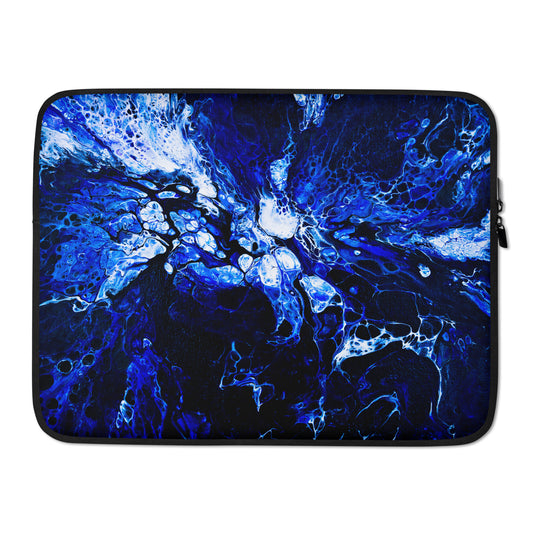 NightOwl Studio Padded Laptop Sleeve with Faux Fur Lining, 13 and 15 Inch Covers for Portable Computers and Large Tablets, Slim and Portable Neoprene for Work, Travel, or Gaming, Blue Burst