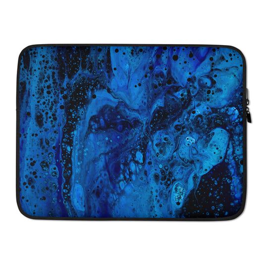 NightOwl Studio Padded Laptop Sleeve with Faux Fur Lining, 13 and 15 Inch Covers for Portable Computers and Large Tablets, Slim and Portable Neoprene for Work, Travel, or Gaming, Blue Abyss