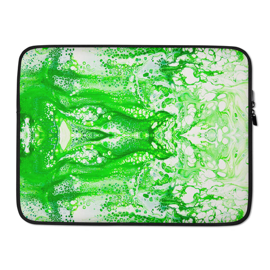 NightOwl Studio Padded Laptop Sleeve with Faux Fur Lining, 13 and 15 Inch Covers for Portable Computers and Large Tablets, Slim and Portable Neoprene for Work, Travel, or Gaming, Lime Time