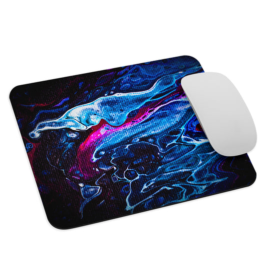 NightOwl Studio Abstract Mouse Pad, Soft Polyester Surface, Slim Natural Rubber Base, Supreme Grip, Blue Liquid