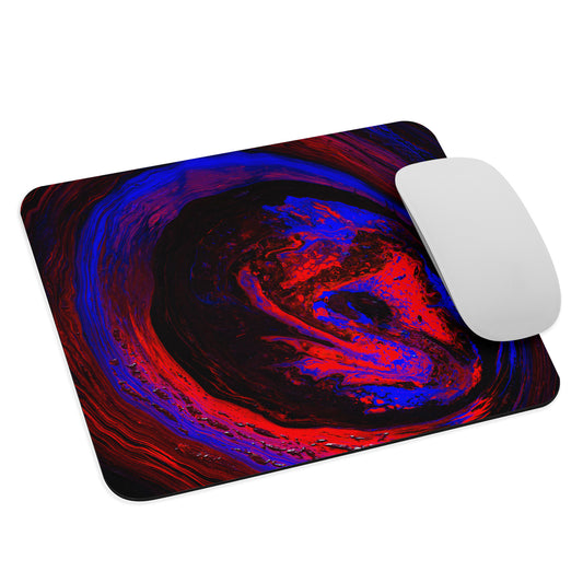 NightOwl Studio Abstract Mouse Pad, Soft Polyester Surface, Slim Natural Rubber Base, Supreme Grip, Red Vortex