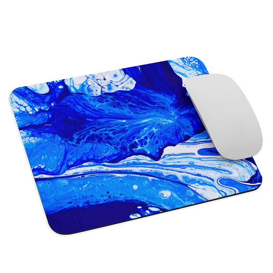 NightOwl Studio Abstract Mouse Pad, Soft Polyester Surface, Slim Natural Rubber Base, Supreme Grip, Ms. Blue