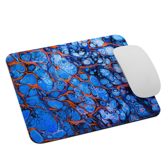 NightOwl Studio Abstract Mouse Pad, Soft Polyester Surface, Slim Natural Rubber Base, Supreme Grip, Blue Fire