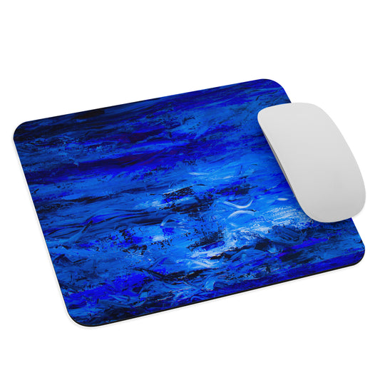 NightOwl Studio Abstract Mouse Pad, Soft Polyester Surface, Slim Natural Rubber Base, Supreme Grip, Blue Woods