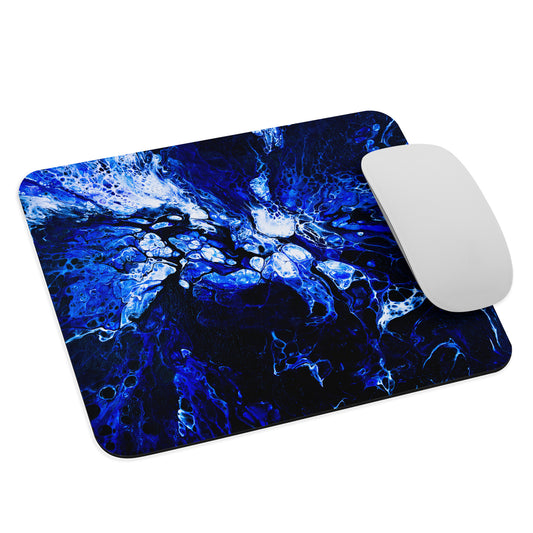 NightOwl Studio Abstract Mouse Pad, Soft Polyester Surface, Slim Natural Rubber Base, Supreme Grip, Blue Burst