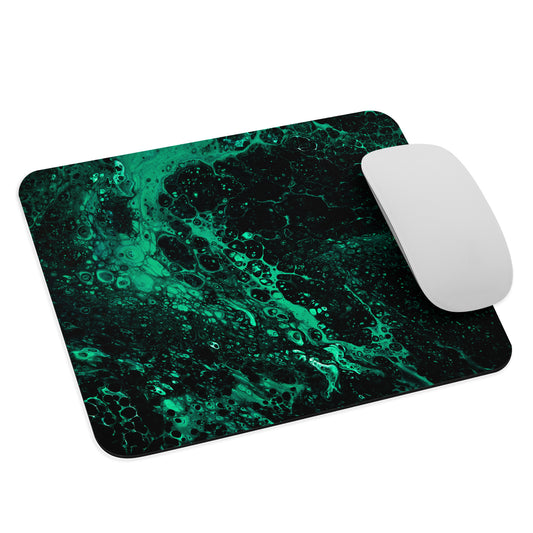 NightOwl Studio Abstract Mouse Pad, Soft Polyester Surface, Slim Natural Rubber Base, Supreme Grip, Green Tide