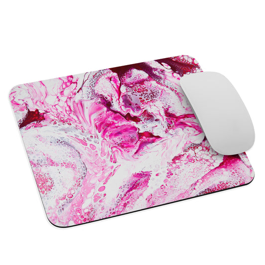 NightOwl Studio Abstract Mouse Pad, Soft Polyester Surface, Slim Natural Rubber Base, Supreme Grip, Pink Distortion