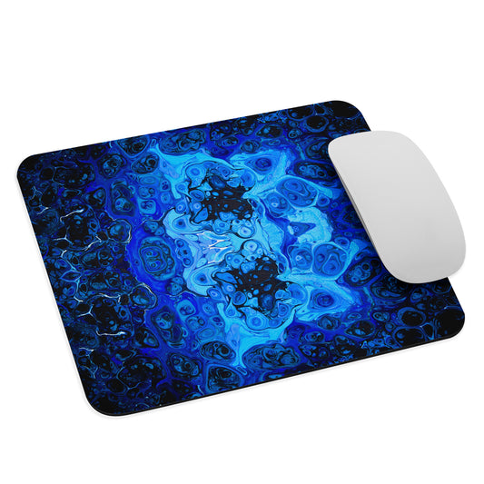 NightOwl Studio Abstract Mouse Pad, Soft Polyester Surface, Slim Natural Rubber Base, Supreme Grip, Blue Bliss