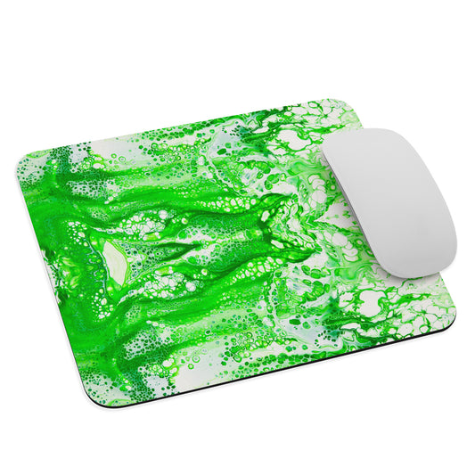 NightOwl Studio Abstract Mouse Pad, Soft Polyester Surface, Slim Natural Rubber Base, Supreme Grip, Lime Time