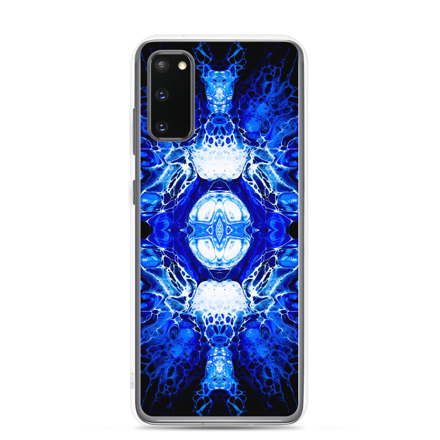 NightOwl Studio Custom Phone Case Compatible with Samsung Galaxy, Slim Cover for Wireless Charging, Drop and Scratch Resistant, Blue Nucleus