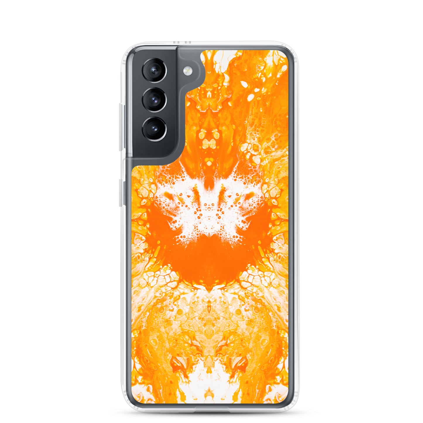 NightOwl Studio Custom Phone Case Compatible with Samsung Galaxy, Slim Cover for Wireless Charging, Drop and Scratch Resistant, Naranja