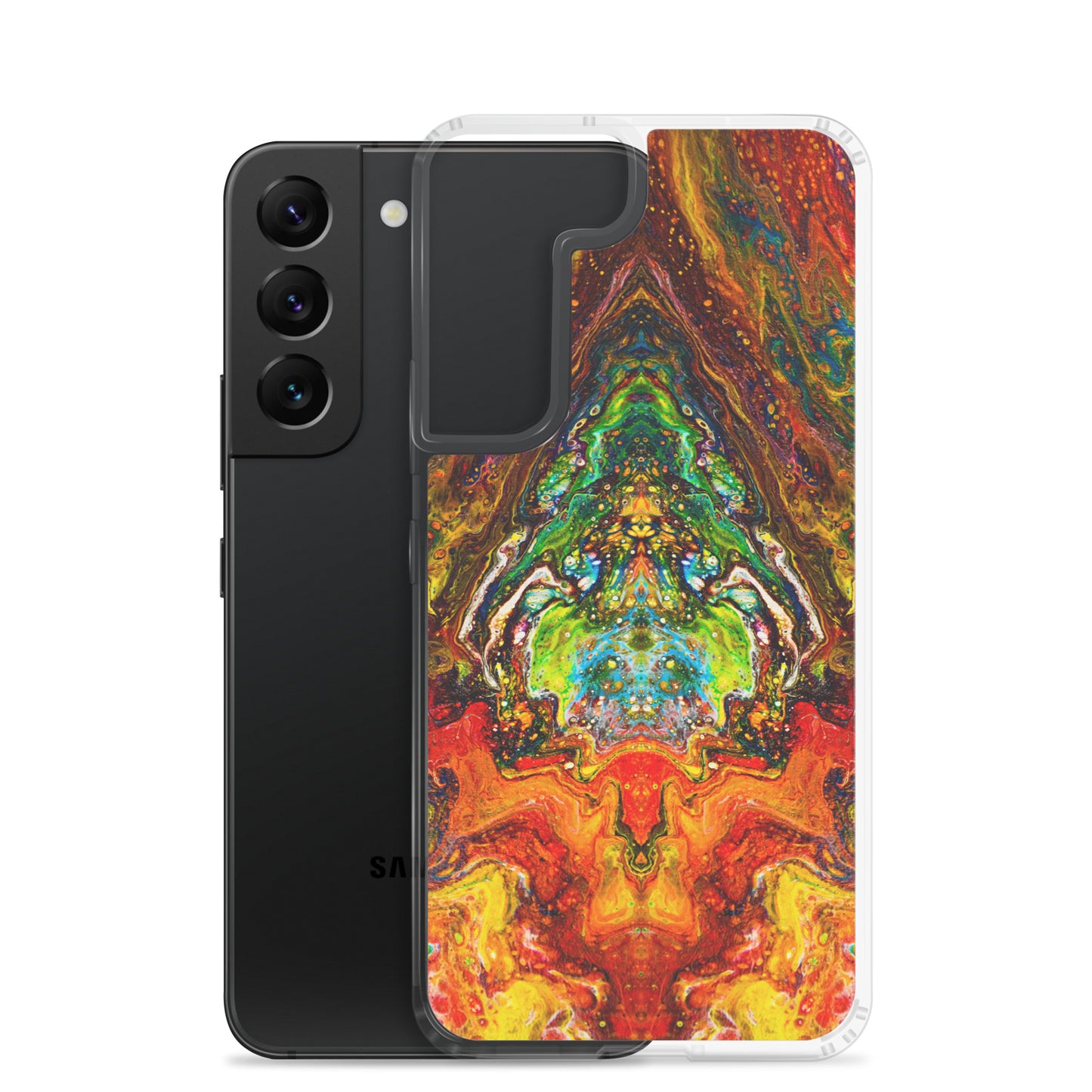 NightOwl Studio Custom Phone Case Compatible with Samsung Galaxy, Slim Cover for Wireless Charging, Drop and Scratch Resistant, Psychedelic Something