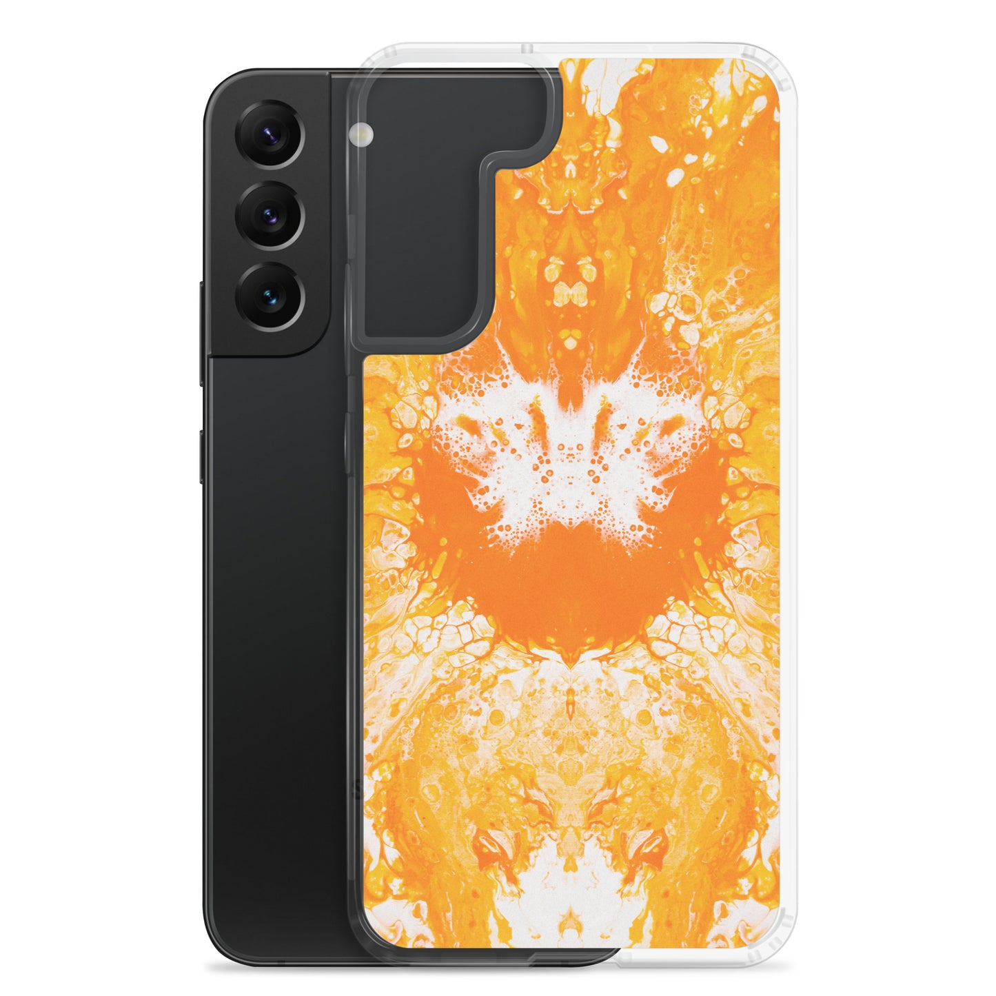 NightOwl Studio Custom Phone Case Compatible with Samsung Galaxy, Slim Cover for Wireless Charging, Drop and Scratch Resistant, Naranja